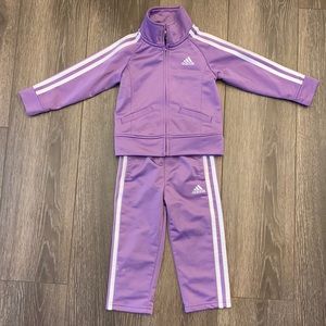 Adidas purple track suit